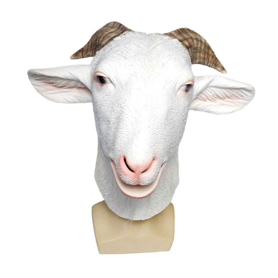 Latex Goat Mask Funny Goat Cosplay Prop for Novelty Easter Carnival Party Show - Image 2 of 4