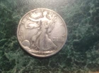 1944 Walking Liberty Half Dollar (yellow/hot pink)