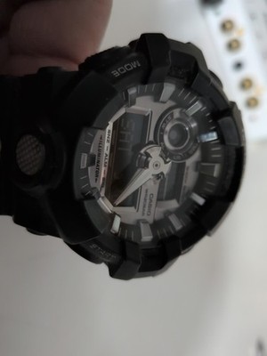 Casio G-Shock GA-710 Black Silver Analog Digital Mens Watch 5522