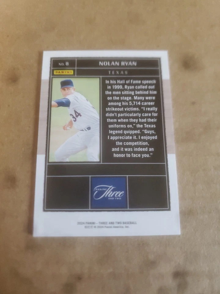 2024 Three and Two Full Count Parallel #8 Nolan Ryan Purple SP /32 Rangers !!! - Image 2 of 2