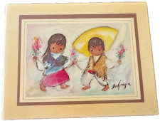 VTG FLOWER DANCE DE GRAZIA NAVAJO ART TILE CERAMIC 8" X 6.25" MADE IN USA (22)