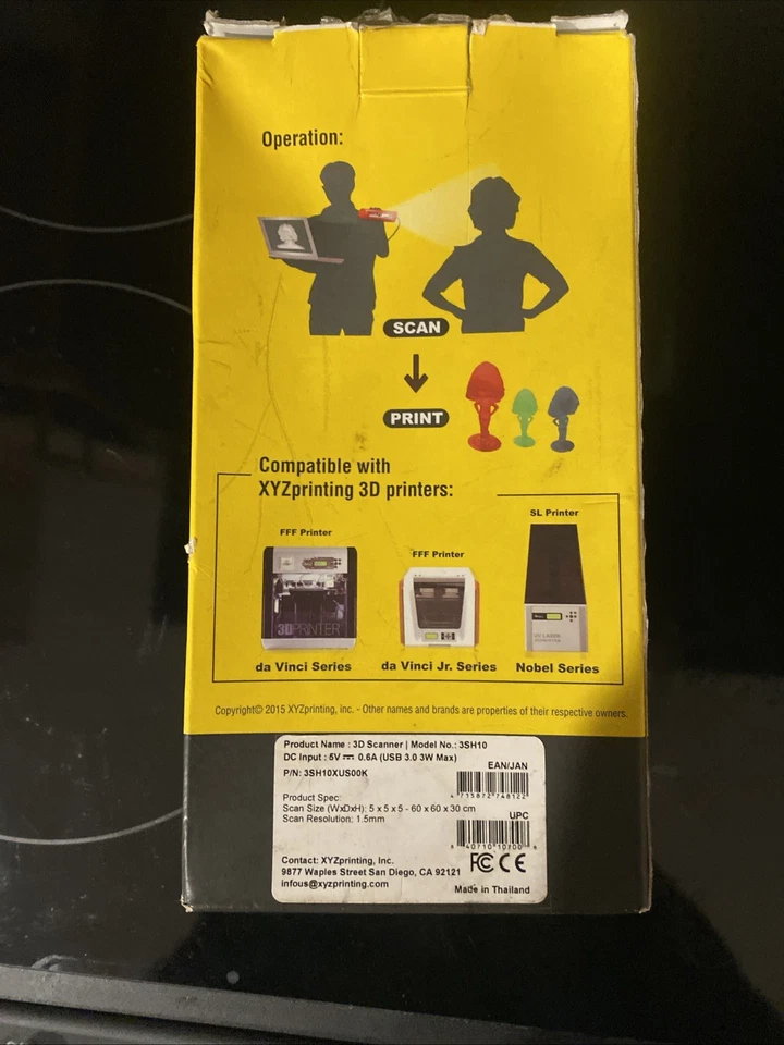 XYZ Printing Handheld Full Color High Precision 3D Modeling Scanner 3SH10 - Image 2 of 4