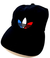 Adidas Multi-Colored Trefoil Logo Strapback Hat Black Adjustable