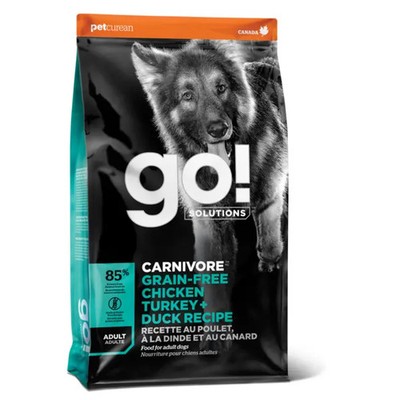 Petcurean Go Solutions Carnivore Grain Free Chicken Turkey Duck Dog Food
