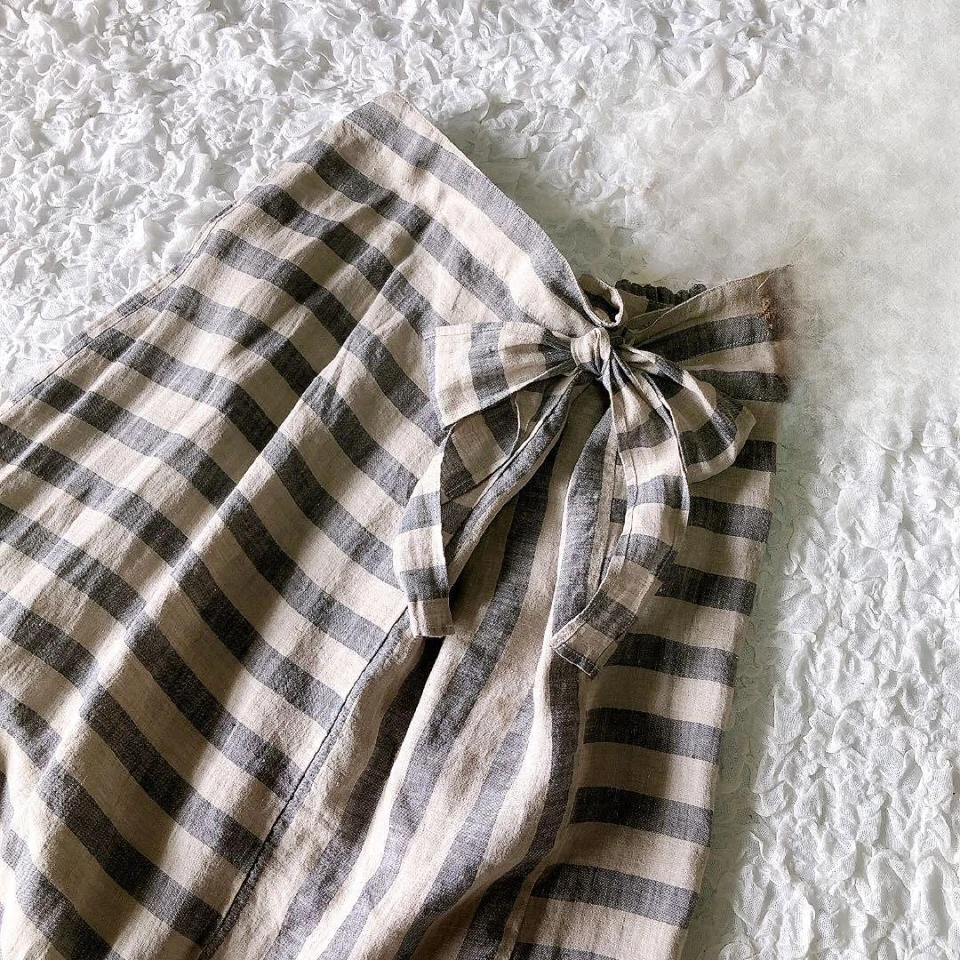 ICHI Antiquites Lino Falda Larga Rayas Exc - Imagen 3 de 4