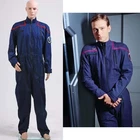 HOT Star Trek Enterprise Duty Jumpsuits Uniform Jumpsuit Blue Cosplay Carnival