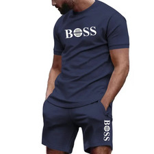 Mens 2 Piece Sportswear Set T Shirt and Shorts Running Fitness Summer 2025 Sale*