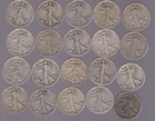 1-roll (20 pcs) Walking Liberty Half Dollar -Circulated Mixed Dates