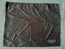Coach Brown Drawstring Satin Storage Dust Cover Purse Bag 19" X 15"