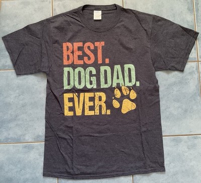 BEST DOG DAD EVER T-Shirt - Grau, mit Front-Print - Hunde Papa Shirt