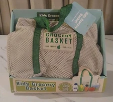 Kids Grocery Basket Plush Toy Play Set