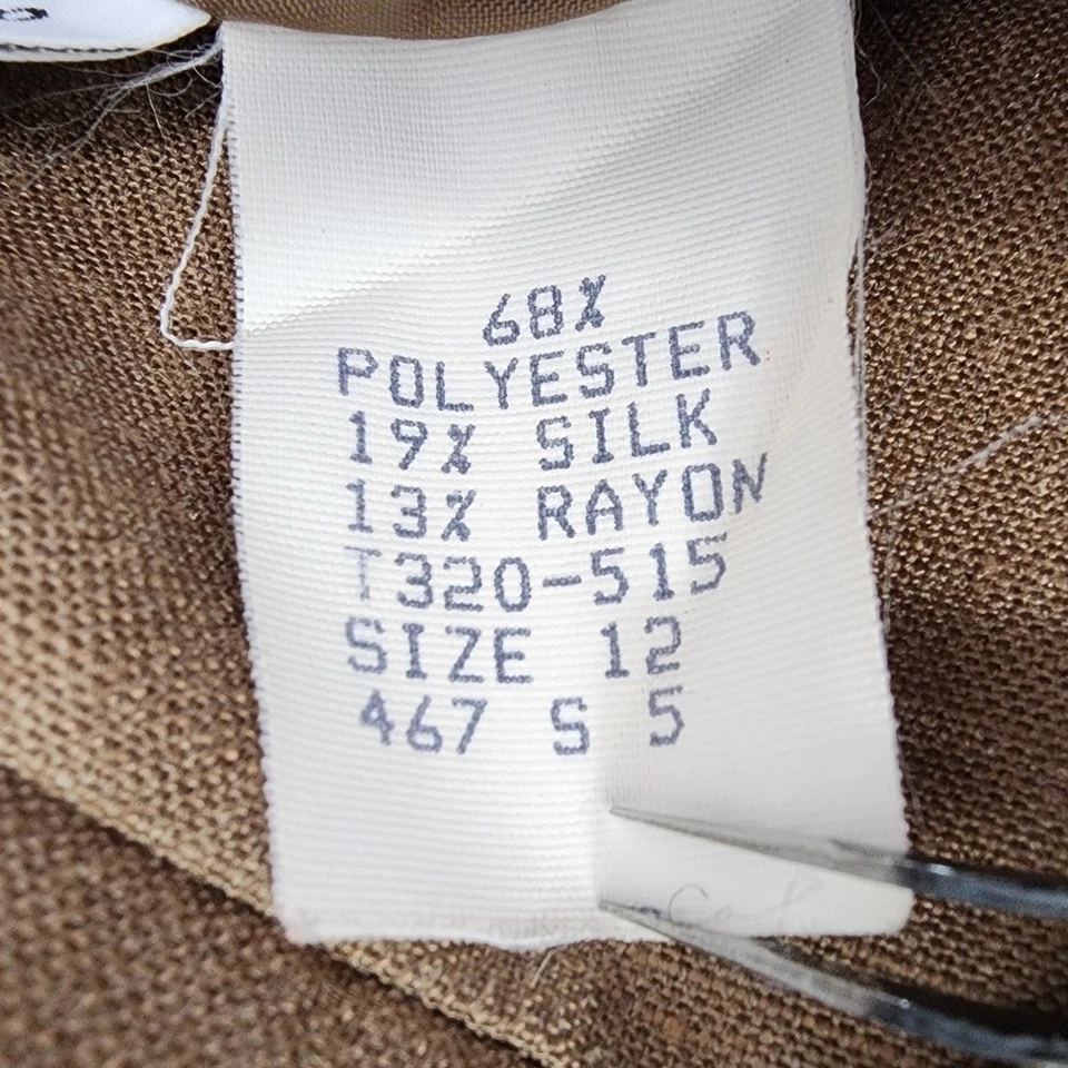 Blazer Pendleton Vintage Mujer 12 Marrón Mezcla Seda Botón Único Oficina Preppy Foto 4 de 4