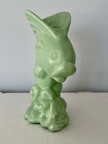 Vintage Haeger MCM Green Flying Fish Vase Ceramic Art Pottery - Great Condition