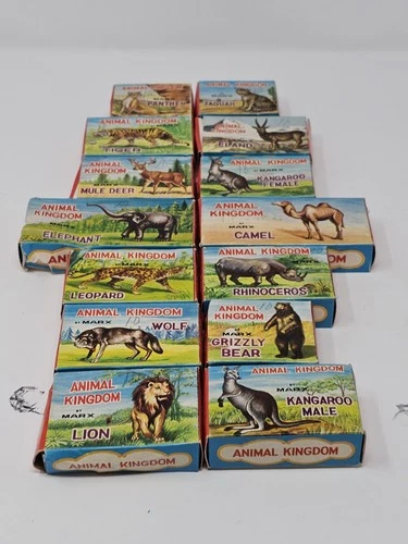 1960s MARX ANIMAL KINGDOM PLAYSET FIGURES ALL MINT IN THE BOXES LOT OF 14