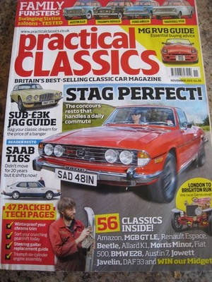 PRACTICAL CLASSICS NOV 2013 STAG PERFECT JAG GUIDE SAAB T16S MGB GT LE MORRIS MI