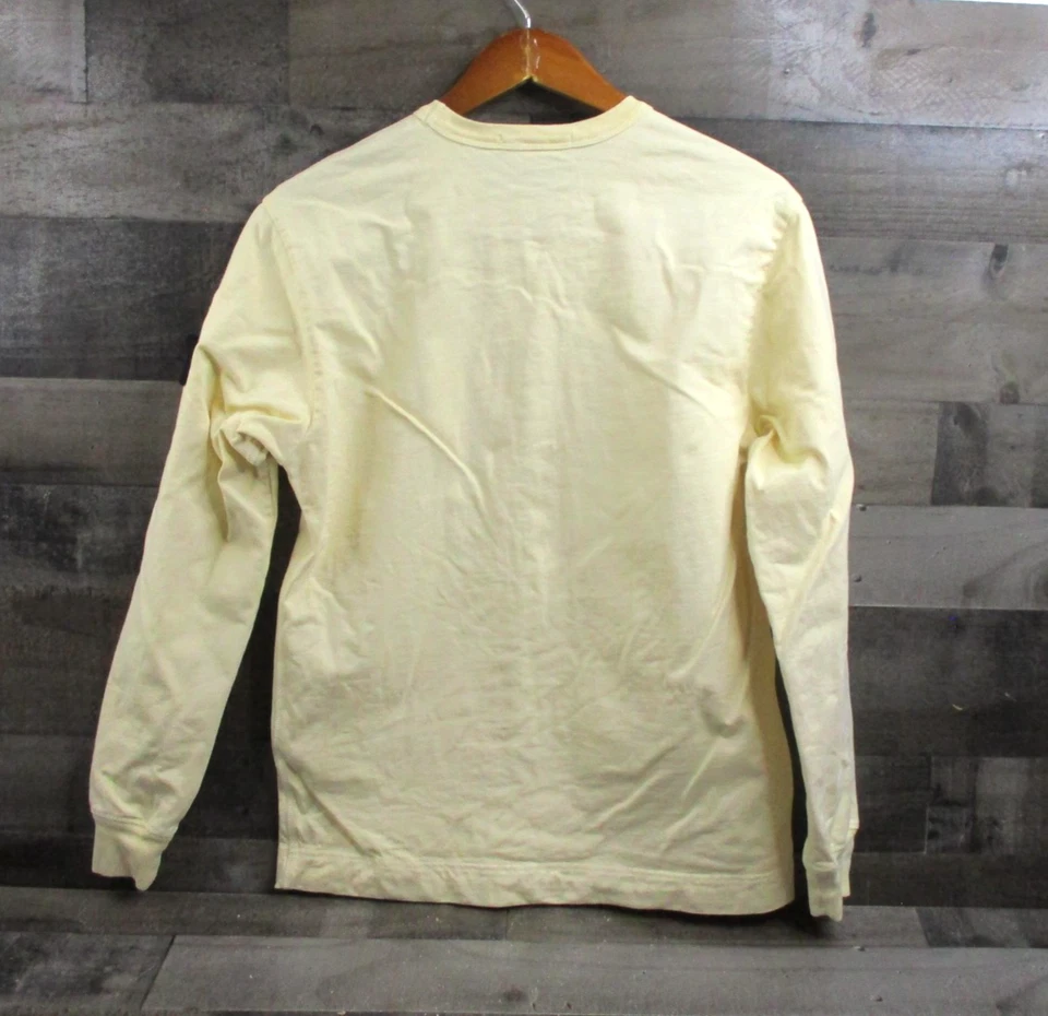 Stone Island Shirt Mens Small Light Yellow Long Sleeve Crewneck Compass Patch - Image 3 of 4