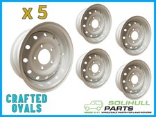 16" WHITE Wolf Style HD Steel Wheels ET0 for Land Rover Defender 90 110 130 x 5