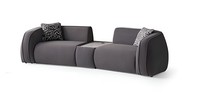 LuxuriöSe Grauer Moderner 3-Sitzer-Sofa Stoffsofa PolstermöBel DesignermöBel