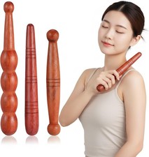 3Pcs Wooden Reflexology Sticks Foot Hand Massage Wooden Stick Tools Thai Face