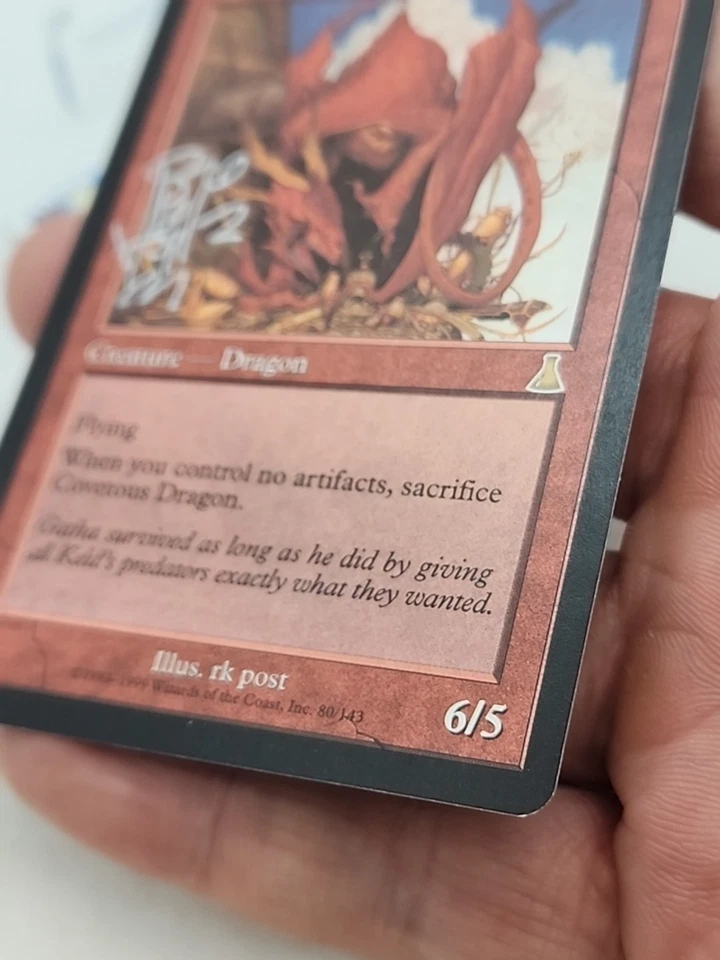 Covetous Dragon SIGNED VINTAGE SILVER R K Randy Post MTG Urzas Destiny *CCGHouse - Image 4 of 4