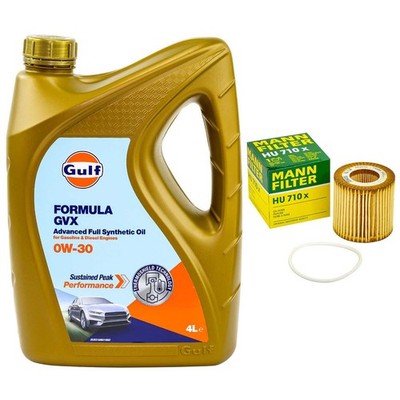 Motoröl Set Gulf Formula GVX 0W-30 4 Liter + Ölfilter für Seat Ibiza IV VW Polo 