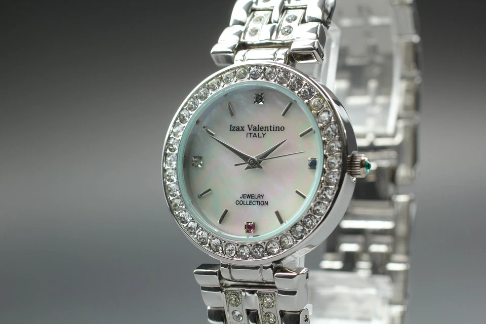 [MINT w/ Tag] Izax Valentino Italy 32mm Qz Watch IVG-6500-1 4P Diamond Bezel - Image 3 of 4
