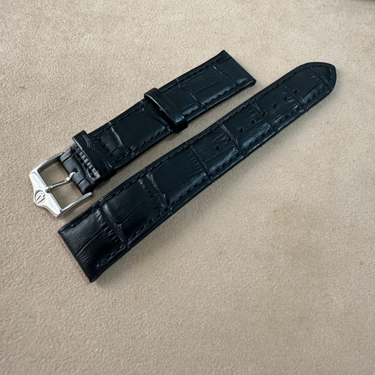 Cinturini Orologi Con Chiusura Farfalla Pelle Di Vitello Nera 18 20 22 24mm