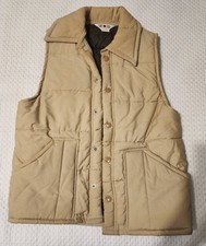 Vintage Tom Cat Puffer Vest Size Medium Tan Mens