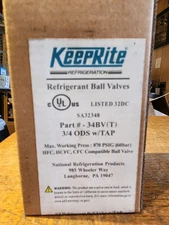NEW KEEPRITE Refrigerant Ball Valve 78BV(T) ODS w/TAP SHIPS FREE