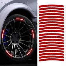 20PCS Reflective Car Wheel Decorative Stripe Stickers, Custom Style, Red