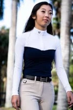 Fit Eq, New long sleeve show shirt, White and Periwinkle MSRP $169 selling $75