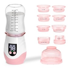 Portable Cordless Baby Bottle Warmer for Travel, Rechargeable with 8 Adapters 