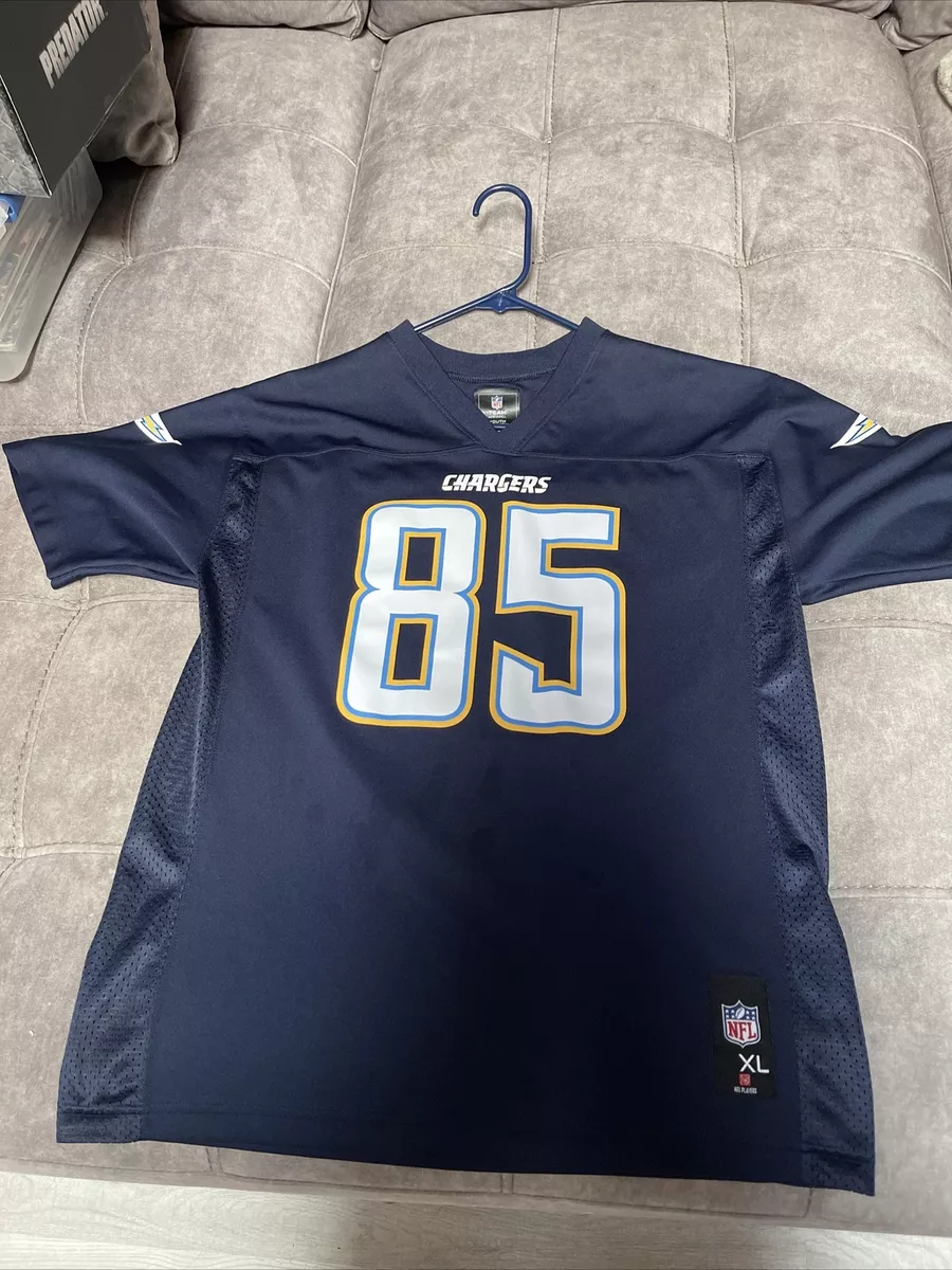 21x27” NFL Chargers Jersey # 85 Gates XL (16-18) Youth Navy Blue Team  Apparel