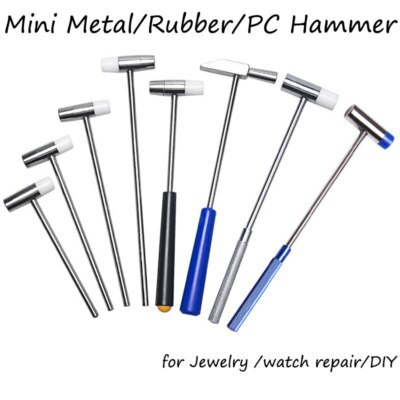 Mini Claw Hammer Watch Repair Metal PC Rubber Tool Dual-Face Woodworking Puncher