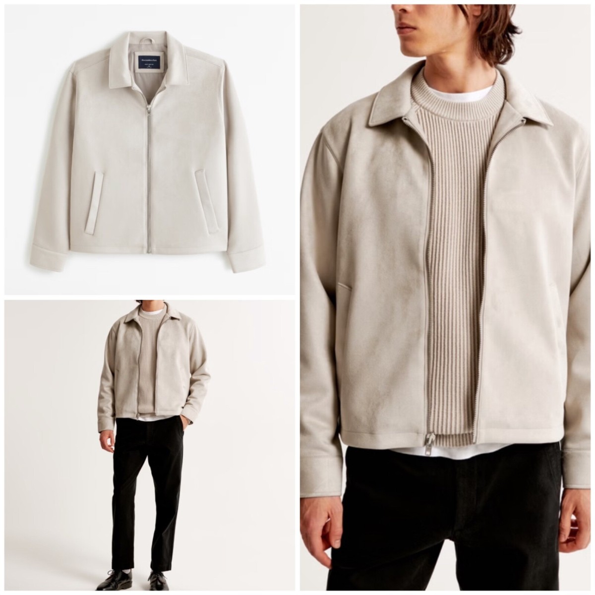 NWT ABERCROMBIE &FITCH MEN Cropped Vegan Suede Zip Shirt NWT ABERCROMBIE &FITCH MEN Cropped Vegan Suede Zip Shirt