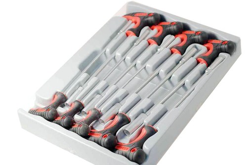Selta Taiwan Cr-V 9pc Hex Nut Driver T Handle Socket Wrench Set w Tray:5-13mm - Picture 2 of 5