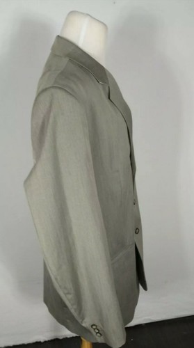 claiborne Mens Sz 42L Biege Striped Poly Blend Sport Coat S6 - Picture 6 of 13