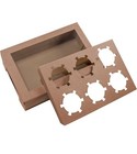 Kraft Cupcake Boxes for 6 Cupcakes with Clear Display Window 9.5x6.25” -15 Boxes