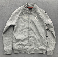 Jordan Boys Lite Track Jacket Medium 10-12yrs Gray Button Up Long Sleeve