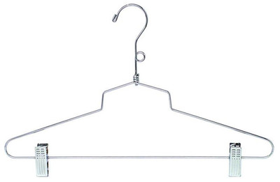 Hangers 50 Metal Chrome Dress Top Shirt Pant Suit Retail Salesman Clip Loop 16''