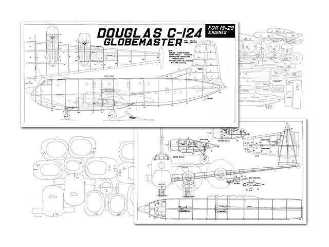 Douglas C-124 Globemaster 82" Wingspan RC Model Airplane Printed Plans Templates - Image 2 of 2