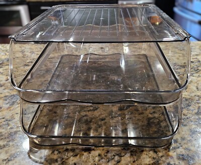 Two Tier Rolling Egg Container/Organizer for Refrigerator with Lid