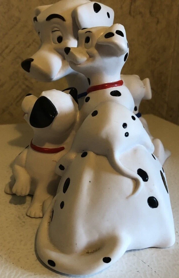 Disney 101 Dalmations Coin Piggy Bank 6" Perdita and Puppies Dalmatians VINTAGE - Image 4 of 4