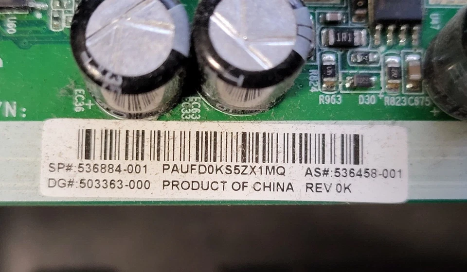 HP 536884-001 536458-001 MOTHERBOARD W/ INTEL CORE 2 DUO SLB9K 3.16GHZ PROCESSOR - Image 3 of 4