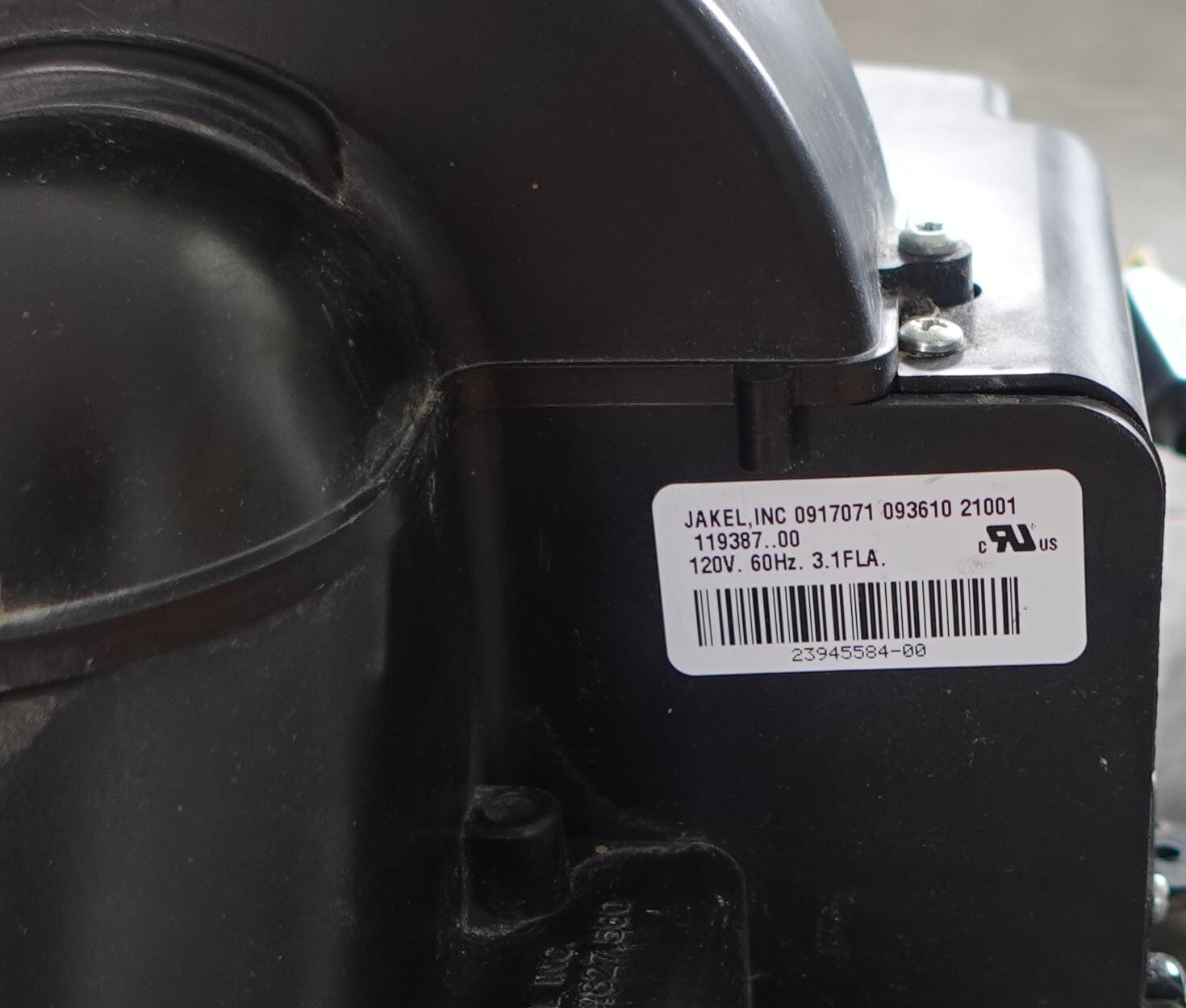 JAKEL 11938700 Draft Inducing Blower Fan/Motor for Bradford White