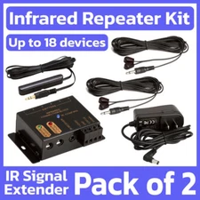 2 Pack IR Extender Kit Remote Control Repeater Infrared Emitter Blaster Receiver