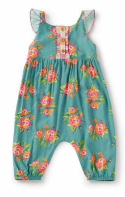 Matilda Jane size 12 Watch the Waves Romper Blue Floral Summer Beach #27065R