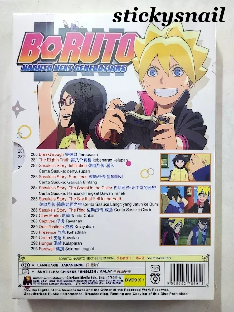 Anime DVD Boruto: Naruto Next Generations Vol. 280-293 Ending ENG SUB All  Region