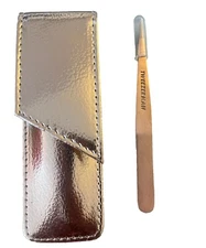 Rare Champagne Toast Slant Tweezer & Pouch