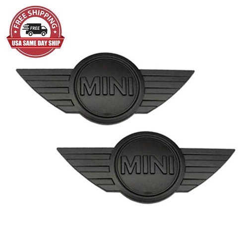 2x Mini Cooper Matte Black Badge Bonnet Badge Sticker JCW R53 R55 R56 R57 R58 59 - Picture 4 of 4